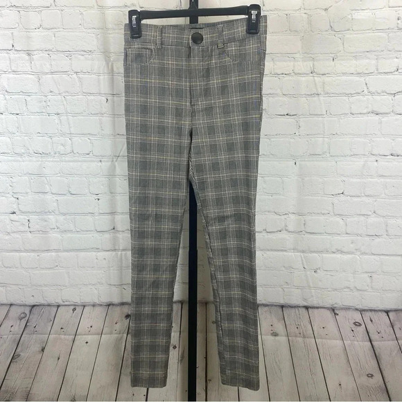 Zara Plaid Skinny Viscose Blend Pants Size Medium - Picture 1 of 6
